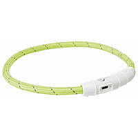 Ошейник Trixie TX-12702 Flash Light USB L-XL светящийся с отражающей полосой 65 см х 7 мм зеленый