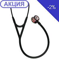 Кардіологічний стетоскоп 3M Littmann Cardiology IV чорний з райдужною головкою 6165