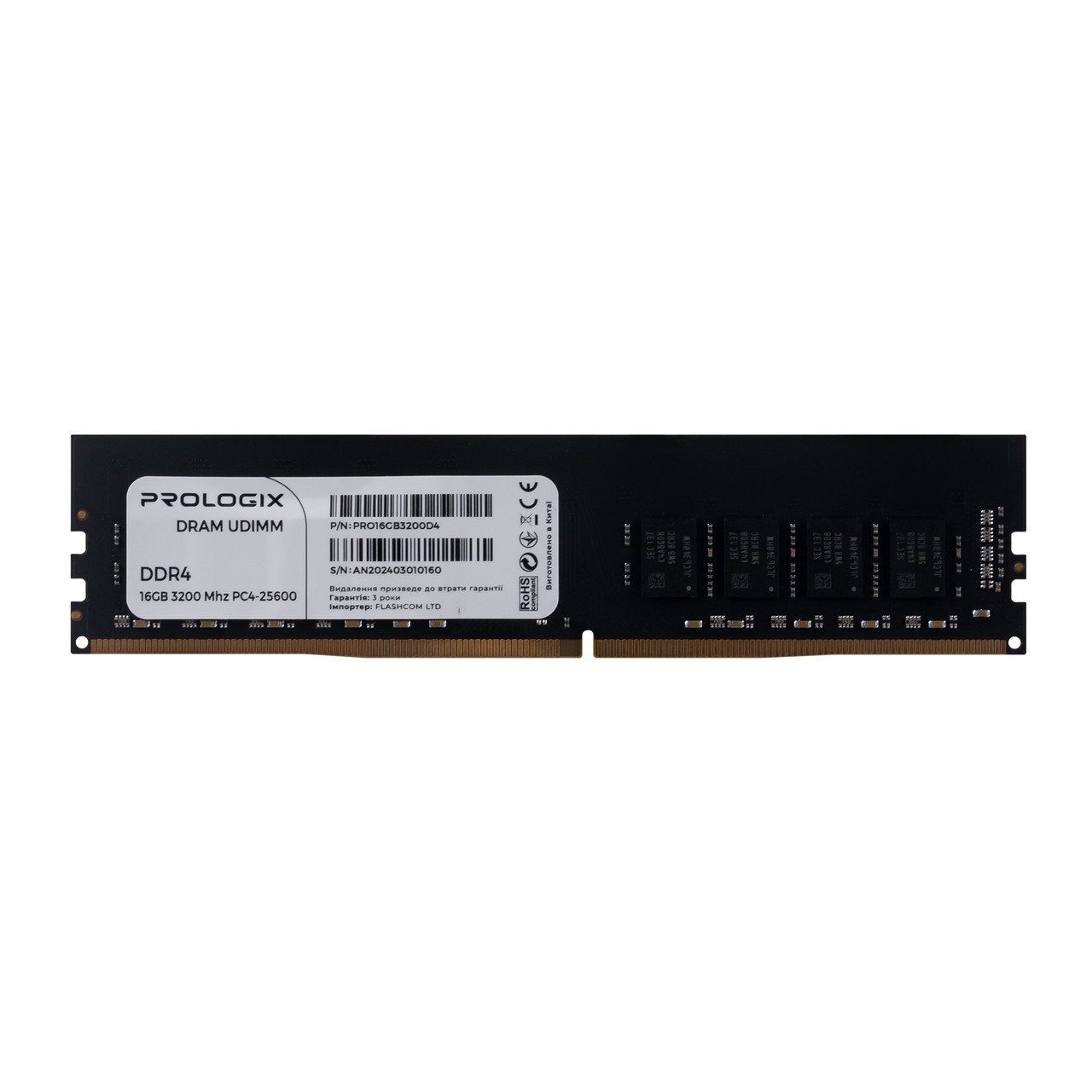 Оперативна пам'ять DDR4 16GB/3200 Prologix (PRO16GB3200D4)