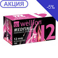 Голки для інсулінових шприц-ручок Wellion MEDFINE plus 0,30 (mm) (29G) x 12 мм, паковання 100 шт.