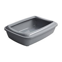 AnimAll Туалет под наполнитель для кошек с лопаткой, серый CNR-106 (50х37х13,5 см)