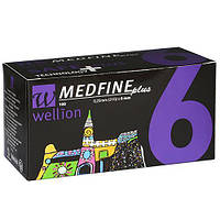 Універсальні голки Wellion MEDFINE plus для інсулінових шприц-ручок 6 мм ( 31G x 0,25 мм)