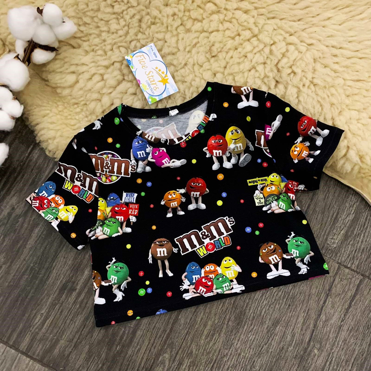 Дитяча футболка-топ m&m's на чорному Five Stars 10798-134р