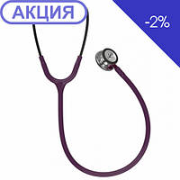 Стетоскоп Littmann Classic III сливовий із дзеркальною головкою на рожевій ніжці, наголов'я димчастого кольору 5960