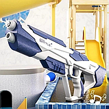 Потужний Оригінальний Акумуляторний водяний автомат Water Space Gun C3 з автоматичним закачуванням води синій, фото 3