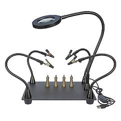 DR Тримач плаття TE-808 із затискачами на гнучких ніжках (4 шт.), магнітними фіксаторами (4 шт.), лінзою з LED (d=62