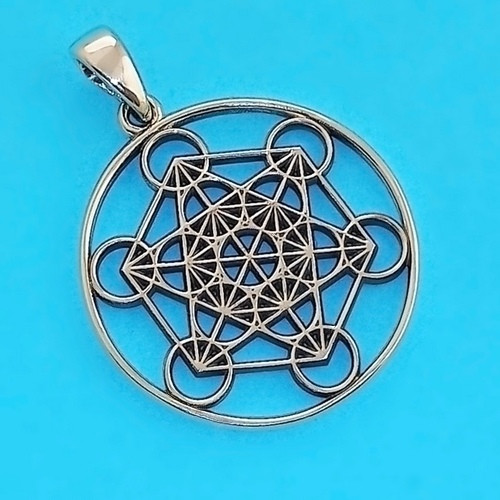 Оберіг Куб Метатрона - амулет зі срібла 925 проби (⌀30 мм, 7 г), фото 1