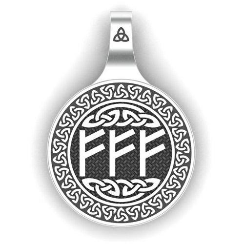 Талисман Захисту та Богатства - руни Феху Альгіз амулет зі срібла 925 проби