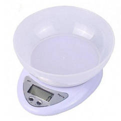 Ваги точні кухонні з круглою чашкою, 0,001-5 кг, живлення 2 батарейки АА