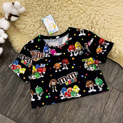 Дитяча футболка-топ m&m's на чорному Five Stars 10798-122р, фото 1