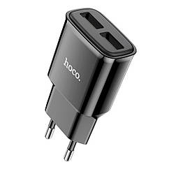 СЗУ 110-240V HOCO C88A, 2xUSB, 2.4A, Black, Box