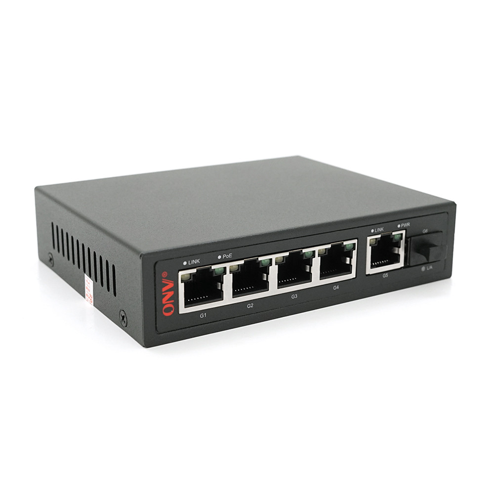 4-портовий PoE Full Gigabit комутатор ONV-POE33064PFG, 4xPoe1000 Мбіт + 2х1000 Мбіт + 1хSFP 1000 МБіт,до 250 м,, фото 1