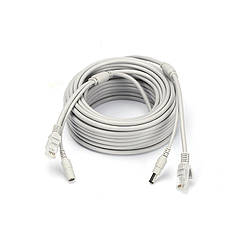 Патчкорд комбінований за крученою парою RJ-45+DC 25m, сірий, Q35