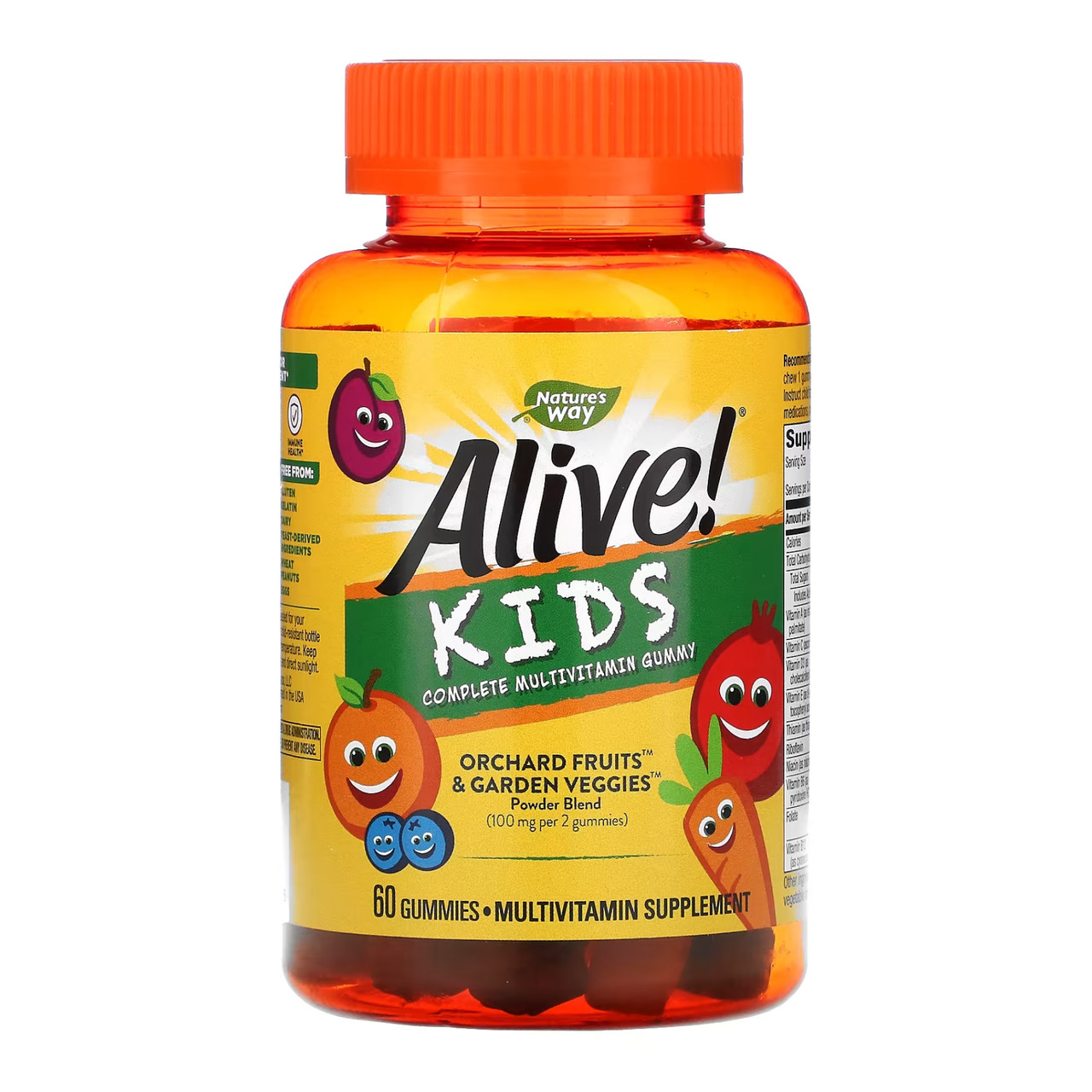 Мультивітаміни для дітей Nature's Way Alive! Children's Gummy Multivitamin, Gluten Free, Made with Pectin - 60 Gummies