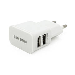 СЗУ 110-240V, 2xUSB, 5V/2A, White, Blister-box