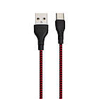 DR USB Borofone BX39 Beneficial Type-C Колір Чорно-червоний, фото 4