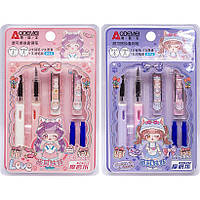 Набір пір'яних капсульних ручок "пише-стирає" (сині, асортимент) Aodemei GB-5320