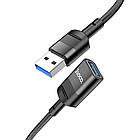 DR USB Подовжувач Hoco U107 USB male to USB female USB3.0 Колір Синій, фото 3