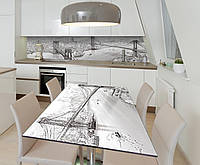 Наклейка 3Д виниловая на стол Zatarga «Подвесные мосты» 600х1200 мм для домов, квартир, столо BX, код: 6509411