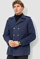 Пиджак мужской однотонный, цвет синий.