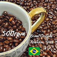 Кофе зерновой 500 г Brazil Сerrado, Натуральный ароматный кофе для дома, Фасовка кофе в зернах