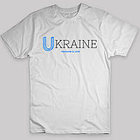 Футболка белая с патриотическим принтом Арбуз Ukraine Freedom And Love S z112-2024