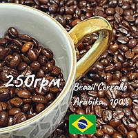 Кава зернова 250 г Brazil Сerrado, Натуральна ароматна кава для дому, Фасування кави в зернах