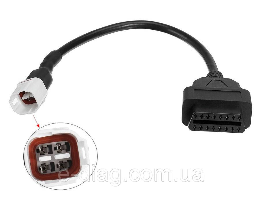 Перехідник OBD2 для мотоциклів Yamaha 4pin (4-КОНТАКТНИЙ)