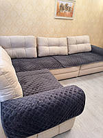 Накидки-дивандеки на угловой диван, Накидки на мягкую мебель 3 полотна на нескользящей основе
