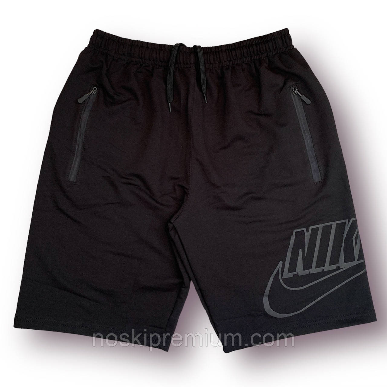 Шорти чоловічі спортивні двонитка пеньє Nike, Туреччина, розміри 46-54, чорні, 013270