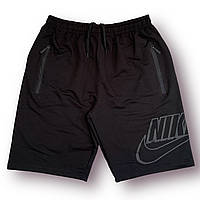Шорты мужские спортивные двунитка пенье Nike, Турция, размеры 46-54, чёрные, 013270