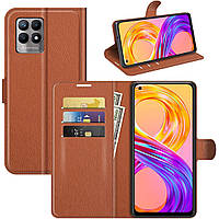 Чехол-книжка Litchie Wallet Realme 8i Brown BX, код: 8248750