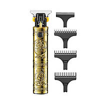 Триммер для волос и бороды профессиональный беспроводной VGR V-096 с насадками, золото