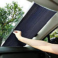 Шторка сонцезахисна в авто NJ-527 тканина+фольга висувна 70 см, фото 5