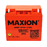 Промисловий акумулятор MAXION MXBP-OT 20-12 GEL (12V, 20Ah, -/+), фото 2