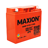 Промисловий акумулятор MAXION MXBP-OT 20-12 GEL (12V, 20Ah, -/+), фото 3