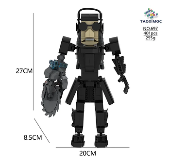 Конструктор Скібіді Туалет Гуманоїдний туалет з бензопилою Skibidi Toilet Humanoid Chainsaw Toilet  401 деталь