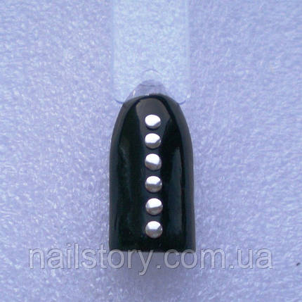 Кнопка срібна для дизайну нігтів 50 шт., фото 2