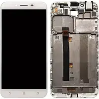 Дисплей для Asus ZenFone 3 Max ZC553KL модуль (экран и сенсор) с рамкой, оригинал, Белый