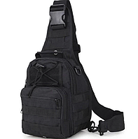 Тактична чоловіча сумка через плече, Універсальна чоловіча військова сумка барсетка Чорна