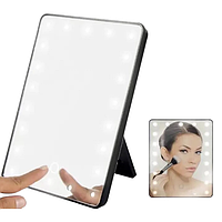 Настольное зеркало для макияжа c LED подсветкой 16 диодов Черное 12200 PS
