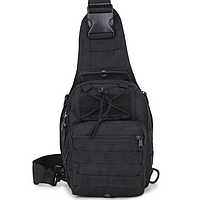Городская тактическая сумка барсетка, Вместительная мужская сумка мессенджер через плече Черная