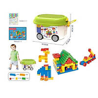Конструктор детский в чемодане на колесиках 300 деталей + наклейки Building Block Зеленый 15603 PS