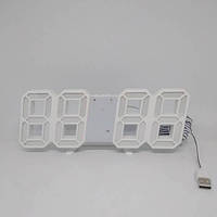 Электронные настольные часы с будильником и термометром LY 1089 Белые 6280 PS