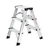 Драбина 3 рельєфні сходинки двостороння посилена верхня платформа 0.585 м, фото 3