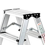 Драбина 3 рельєфні сходинки двостороння посилена верхня платформа 0.585 м, фото 4