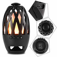 Беспроводная портативная Bluetooth колонка - ночник Sunroz Flame Atmosphere BTS-596 LED камин Черный 2891 PS