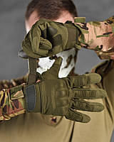 Оливкові військові рукавички зелені, Тактичні рукавички олива повнопалі для ЗСУ України