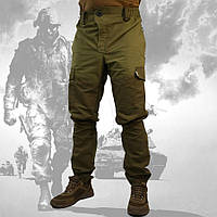 Тактичні чоловічі штани Гірка хакі (44-60р) тканина намет для військових мисливців літні рибалок