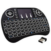 Беспроводная клавиатура с тачпадом wireless MWK08 (I8) Черная с подсветкой 428 PS